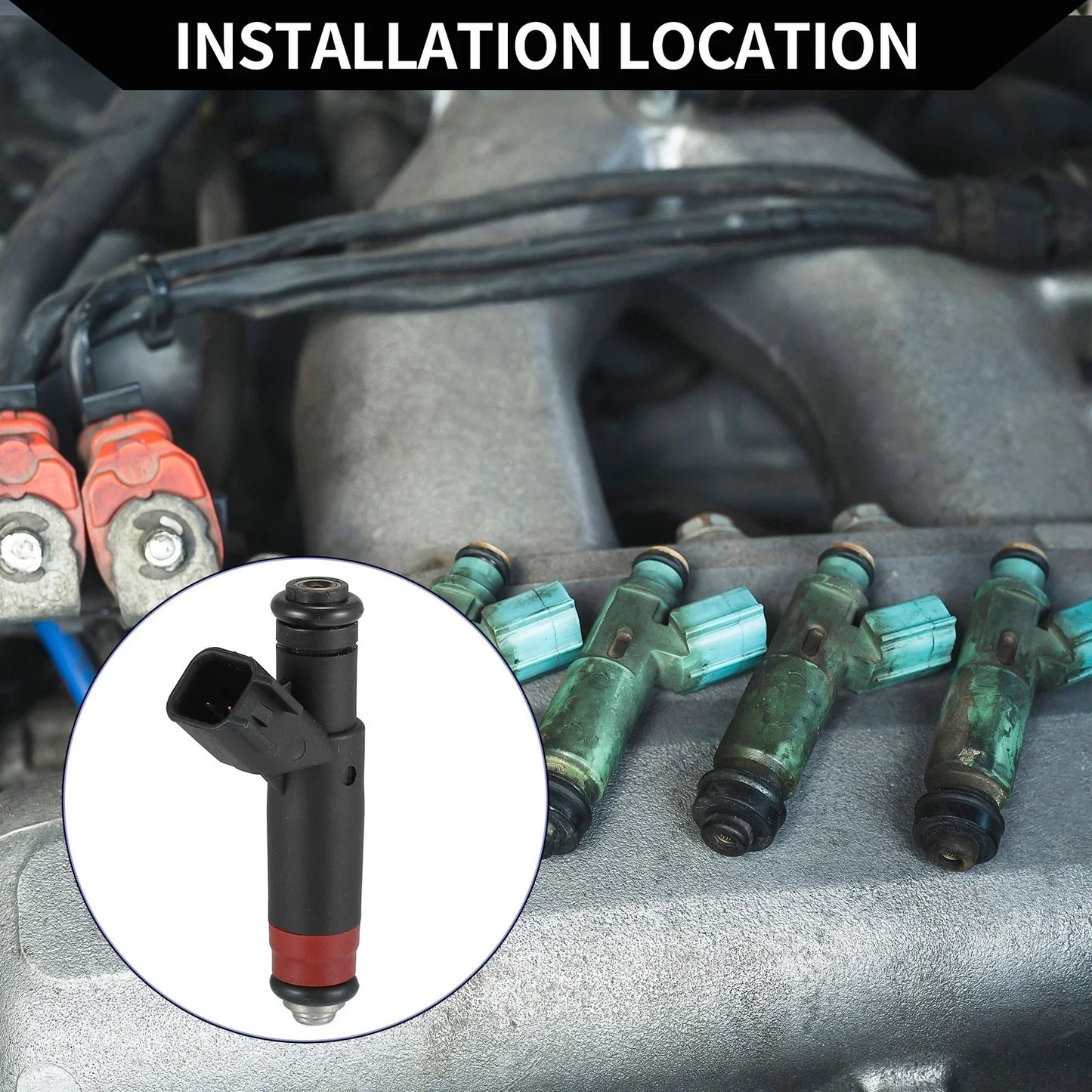 Fuel Injector for Dodge Ram 1500 4.7L 2002-2003 - Black 1 x Injector