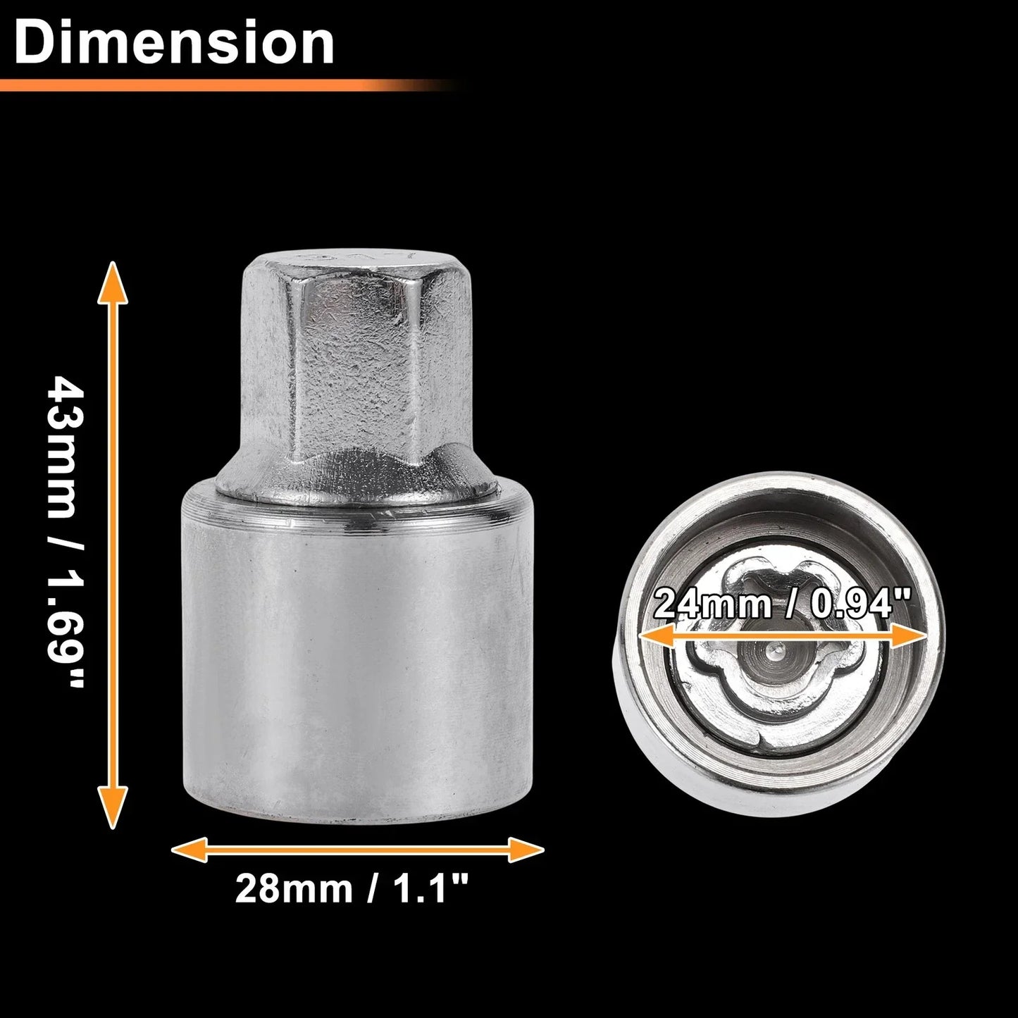Wheel Lock Lug Nut for Mercedes-Benz with Locking Nut Key Tool