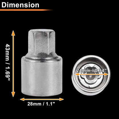 Wheel Lock Lug Nut for Mercedes-Benz with Locking Nut Key Tool