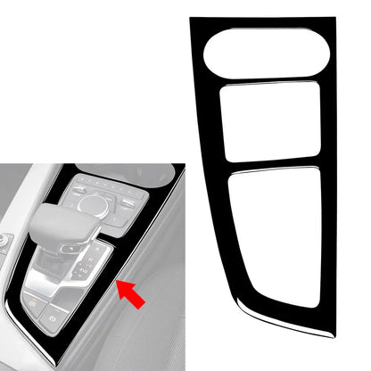 Black Center Console Gear Shift Box Frame Cover Trim for Audi A4 B9 (2016-2023)