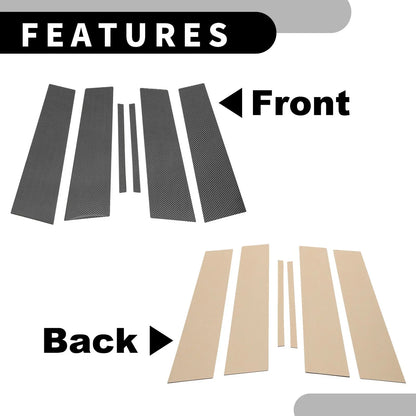 6 Pcs Car Pillar Window Trim for Lexus Sedan 4-Door Black Carbon Fiber (2021-2023)