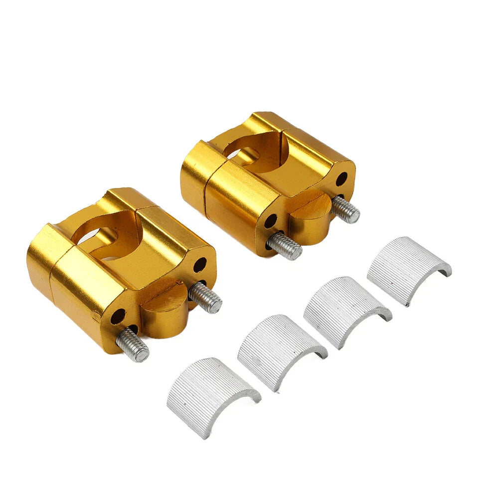 Fat Bar Mount Clamps Risers Adaptor 7/8 to 1-1/8 for Dirt Pit Bike ATV Gold
