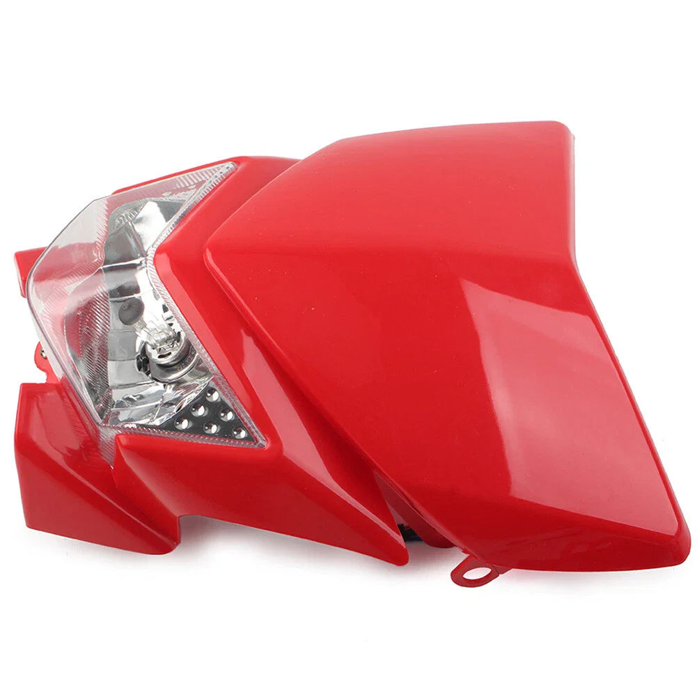 12V 35W Front Headlight for Motorcycle MX Enduro Dirt Trail Bike 250cc Red