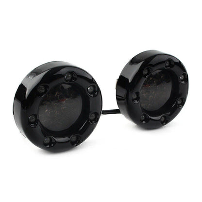 7 LED Black Fire Ring Turn Signal Lights for Harley Softail Dyna