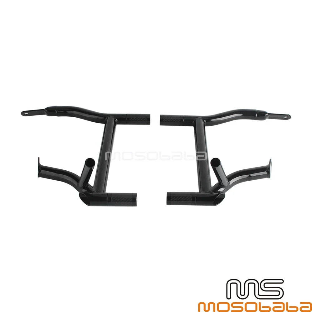 Saddlebag Bracket Guard Crash Bars w/4 Tube Sliders for Harley Road King