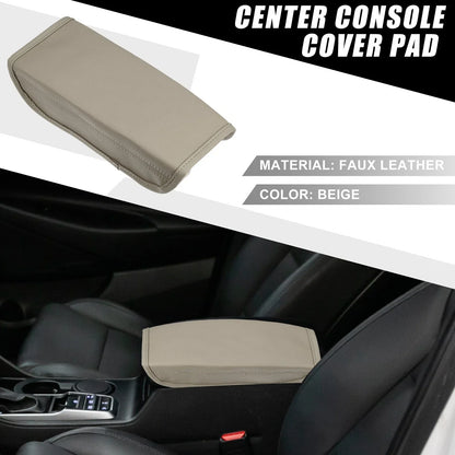 Car Center Console Cover Pad for Hyundai Tucson (2022-2023) Faux Leather Beige