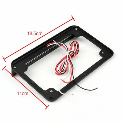 Black Motorcycle License Plate Frame Holder with LED Brake Light (N/A)