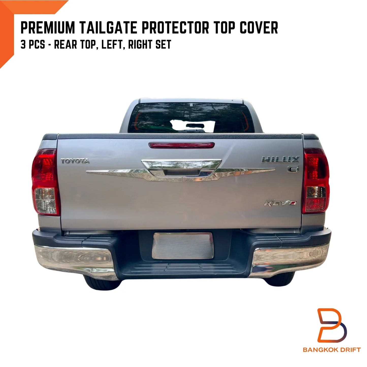 3PC Rear Tailgate Protector Tub Top Cover for Toyota Hilux Revo (2015-2019)