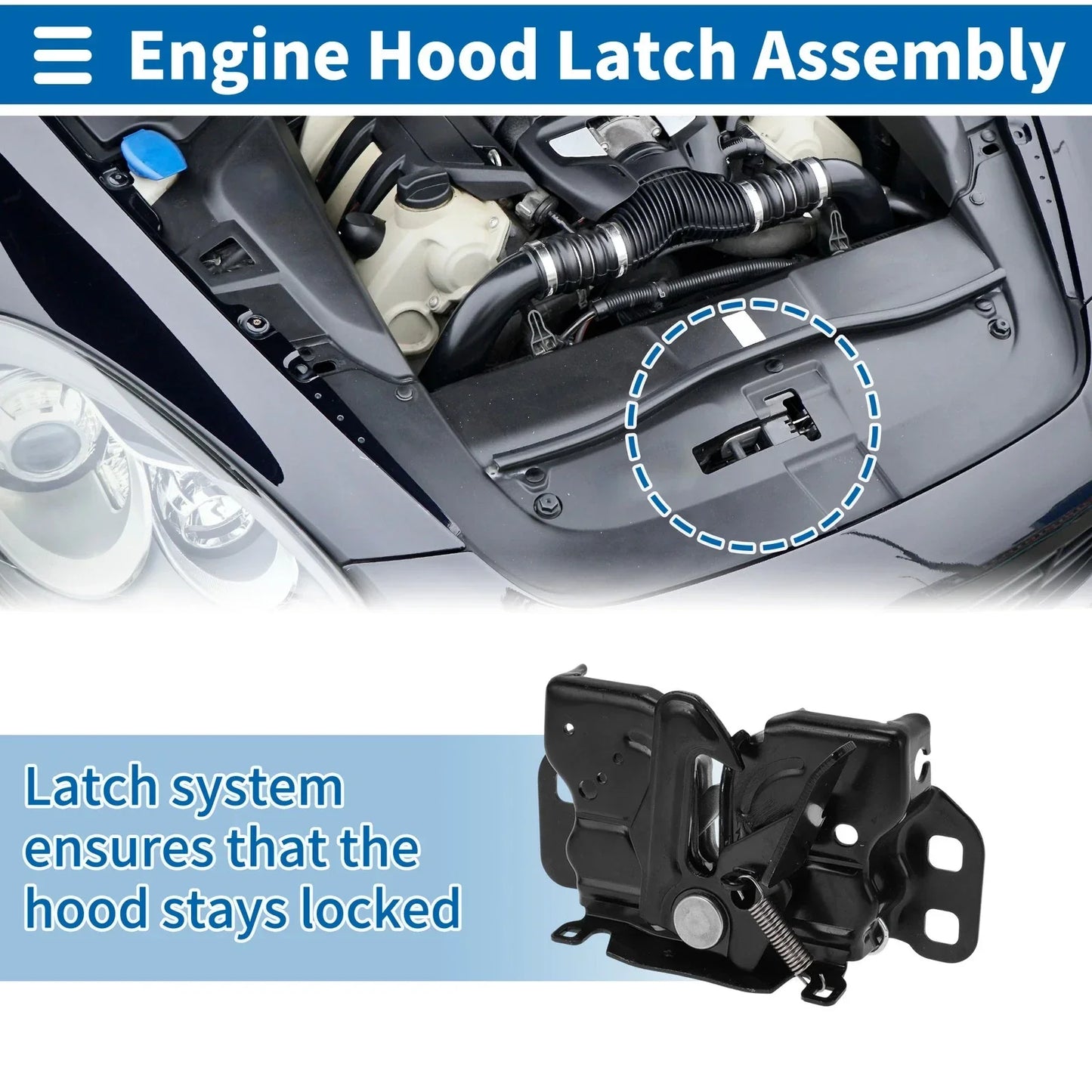 Hood Latch Assembly for Dodge Durango (2011-2022) - 1 x Durable Replacement
