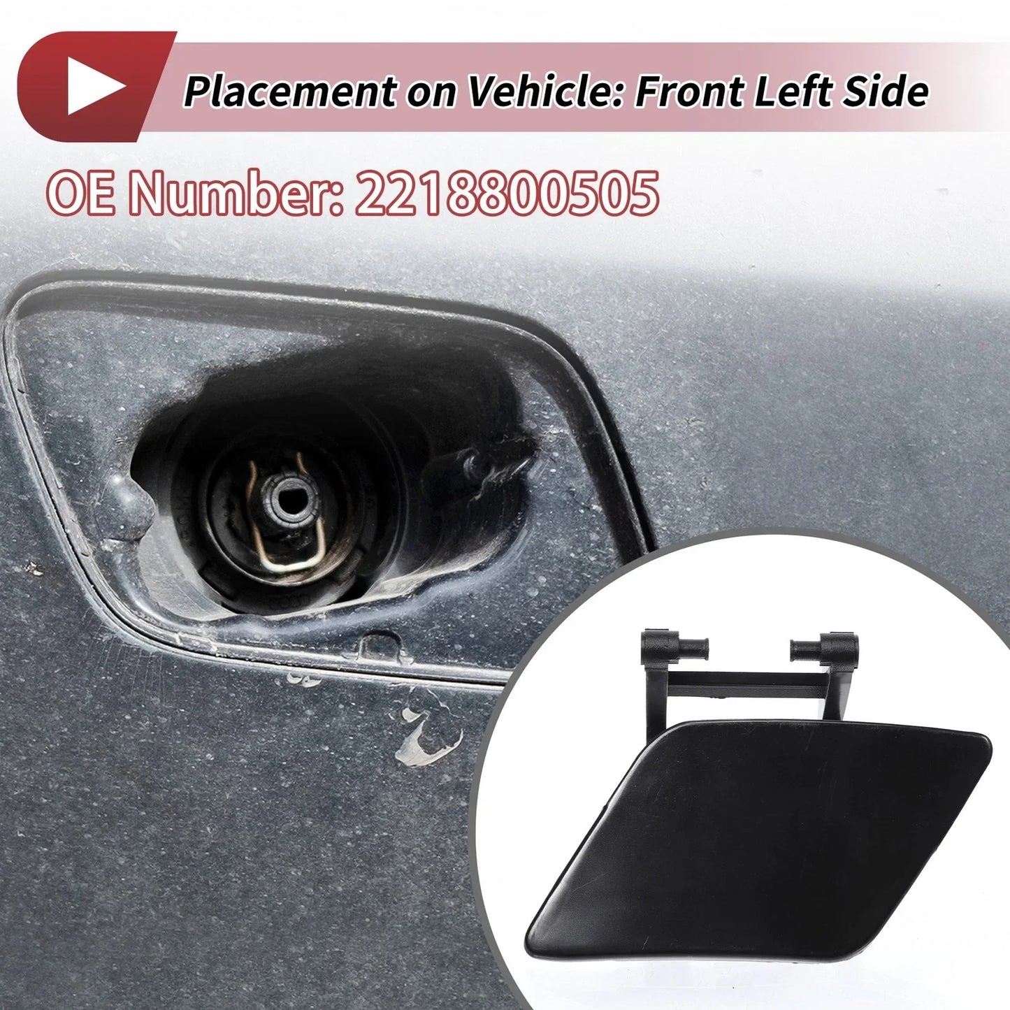 Front Left Bumper Headlight Washer Nozzle Cover for Mercedes-Benz W221 (2006-2013)