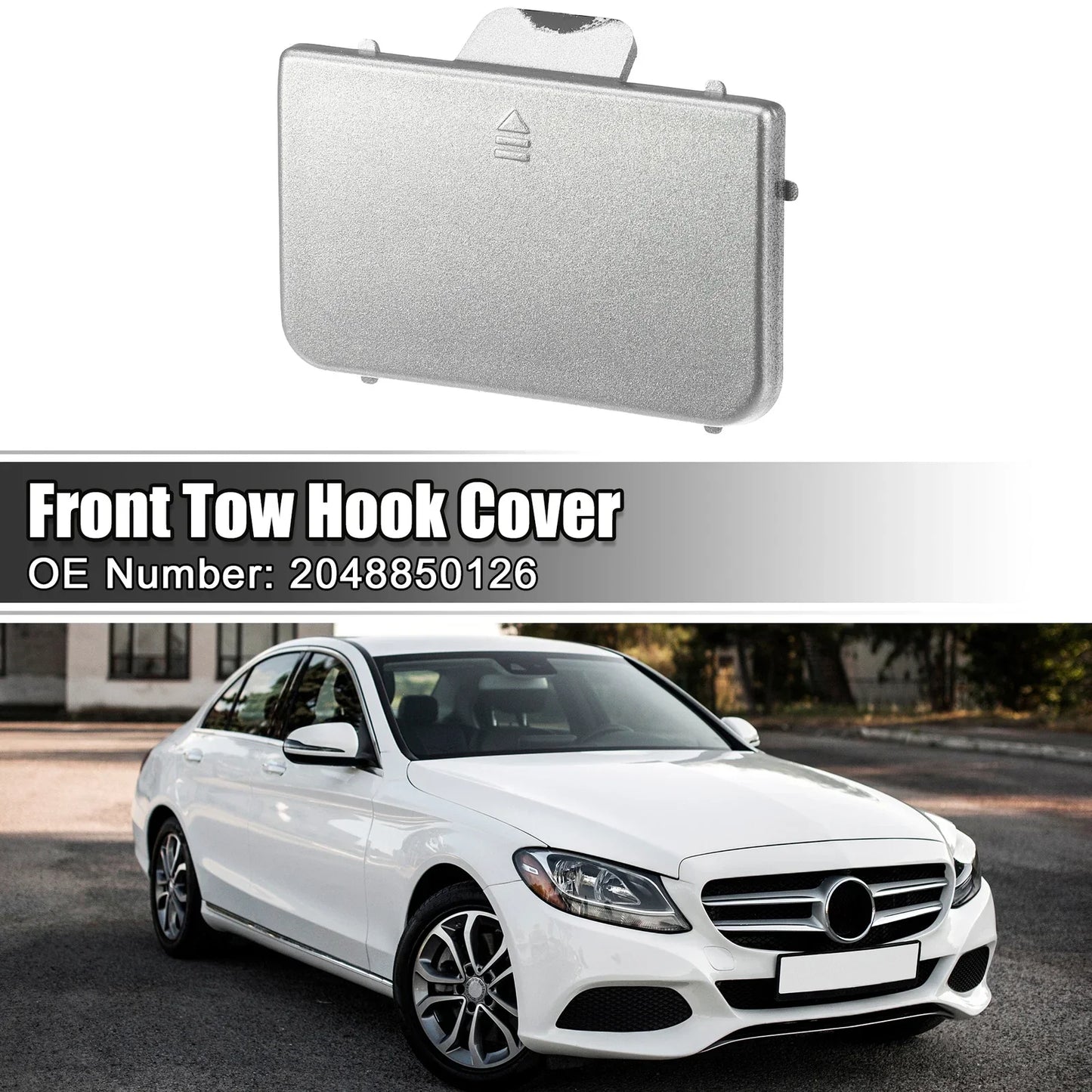 Front Bumper Tow Hook Eye Hole Cover for Mercedes-Benz C-Class (2015-2021)