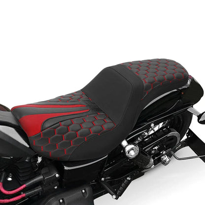 Black Red Driver & Passenger Seat for Harley Dyna Street Fat Bob (06-17)