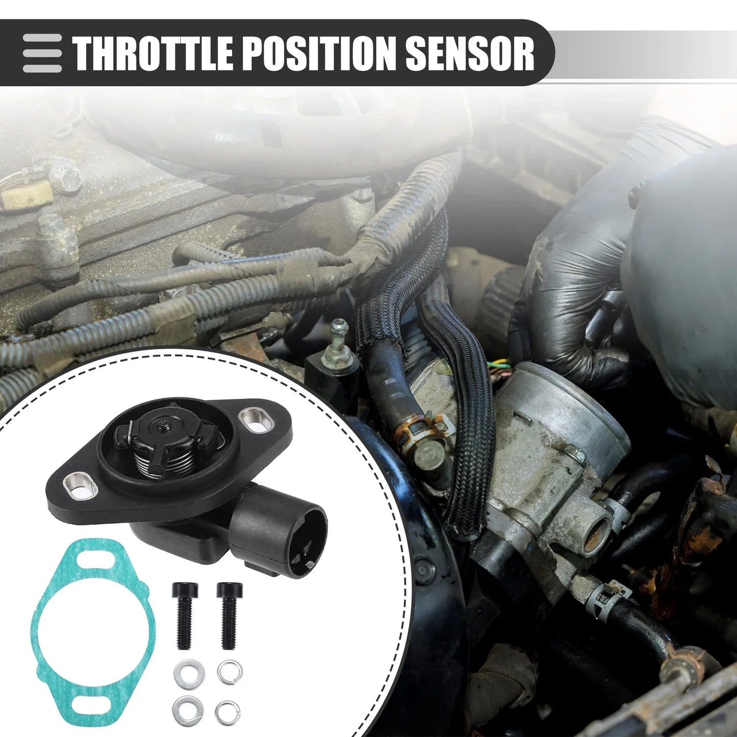 Throttle Position Sensor for Honda Accord (2003-2007) Black Plastic
