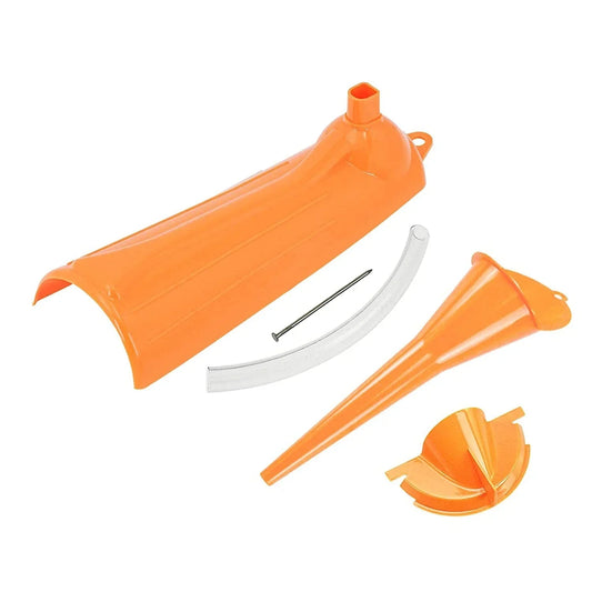 3 x Orange Oil Fill Funnel & Drip Free Oil Filter Set for Harley