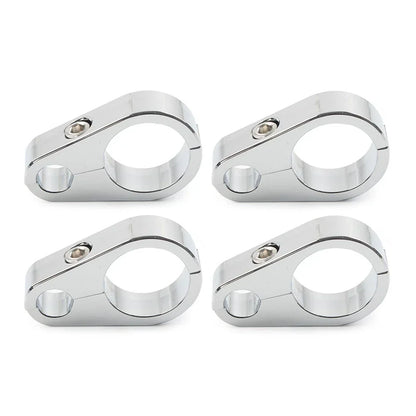 4X Chrome Brake Clutch Cable Wire Clamp Clip for Harley 1" Handlebar