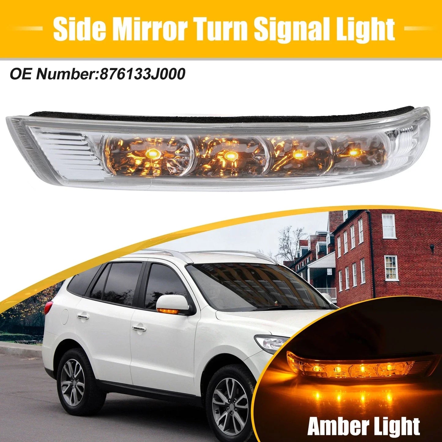 LED Left Rear View Mirror Turn Signal Light for Hyundai Santa Fe (2007-2012)