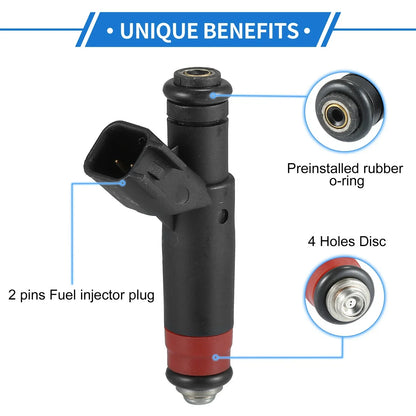 Fuel Injector 8 x No.53032145AA for Dodge Dakota (2001-2003) 4.7L Black