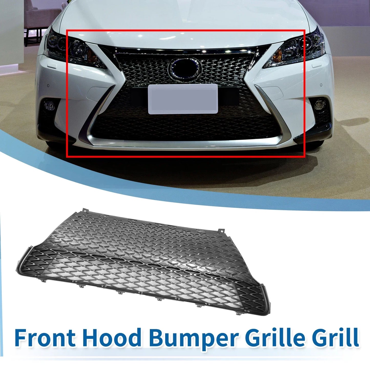 Front Lower Hood Bumper Grille for Lexus CT200h (2015) - Black