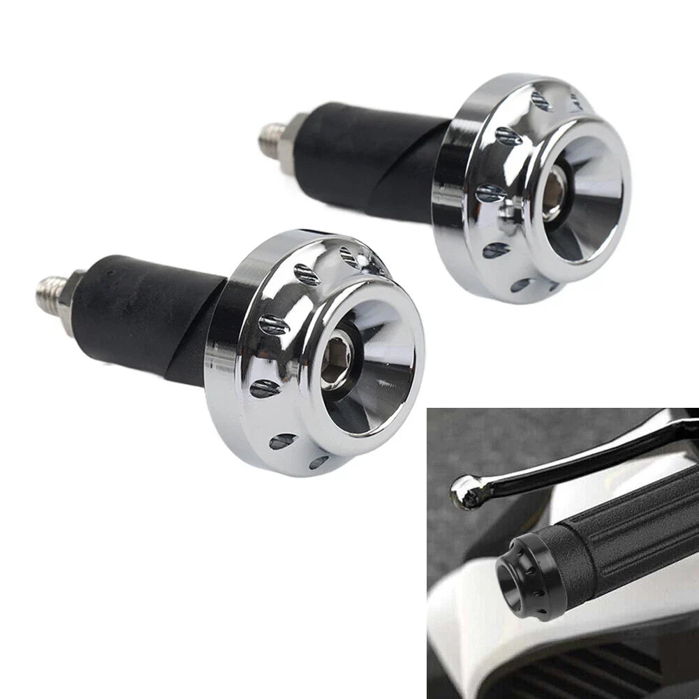 Chrome Motorcycle 7/8'' 1'' Handlebar Grips & End Cap for Make & Model