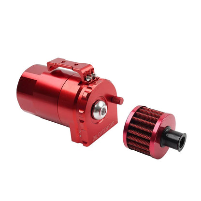 300ml Red Baffled Engine Oil Catch Can Tank w/ Breather Filter for Universal