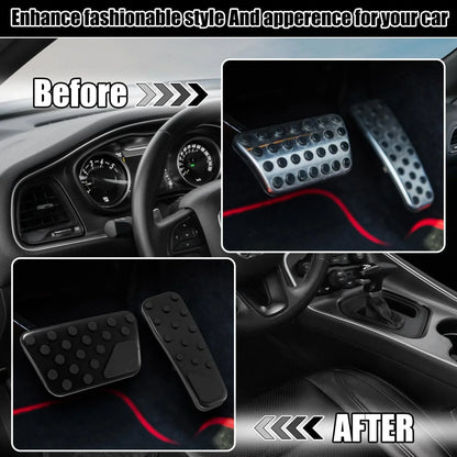 Brake Gas Accelerator Pedal Cover Set for Dodge Challenger Charger (2009-2019)