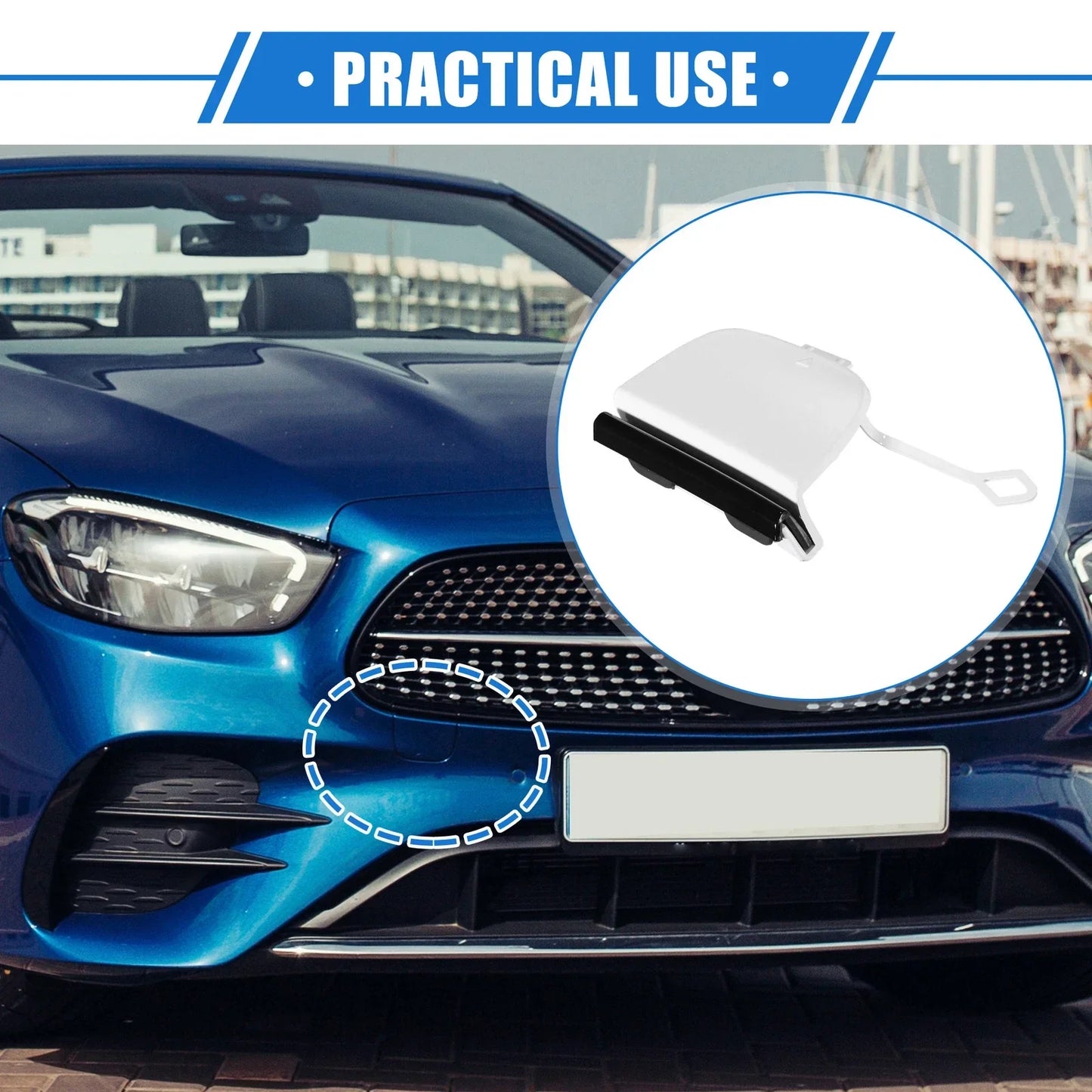 Front Bumper Tow Hook Eye Cover for Mercedes-Benz E-Class W213 (2017-2023)