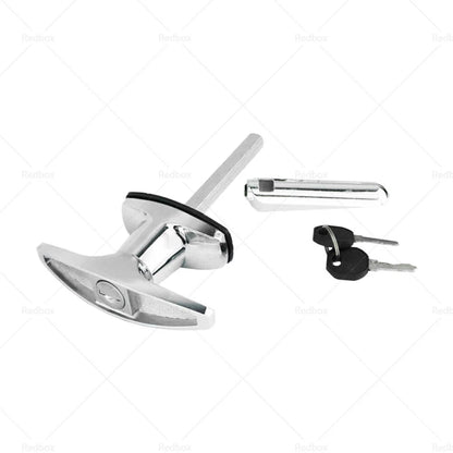 Chrome Rear Fixing T Handle Lock w/ Key for Trailer Caravan Toolbox