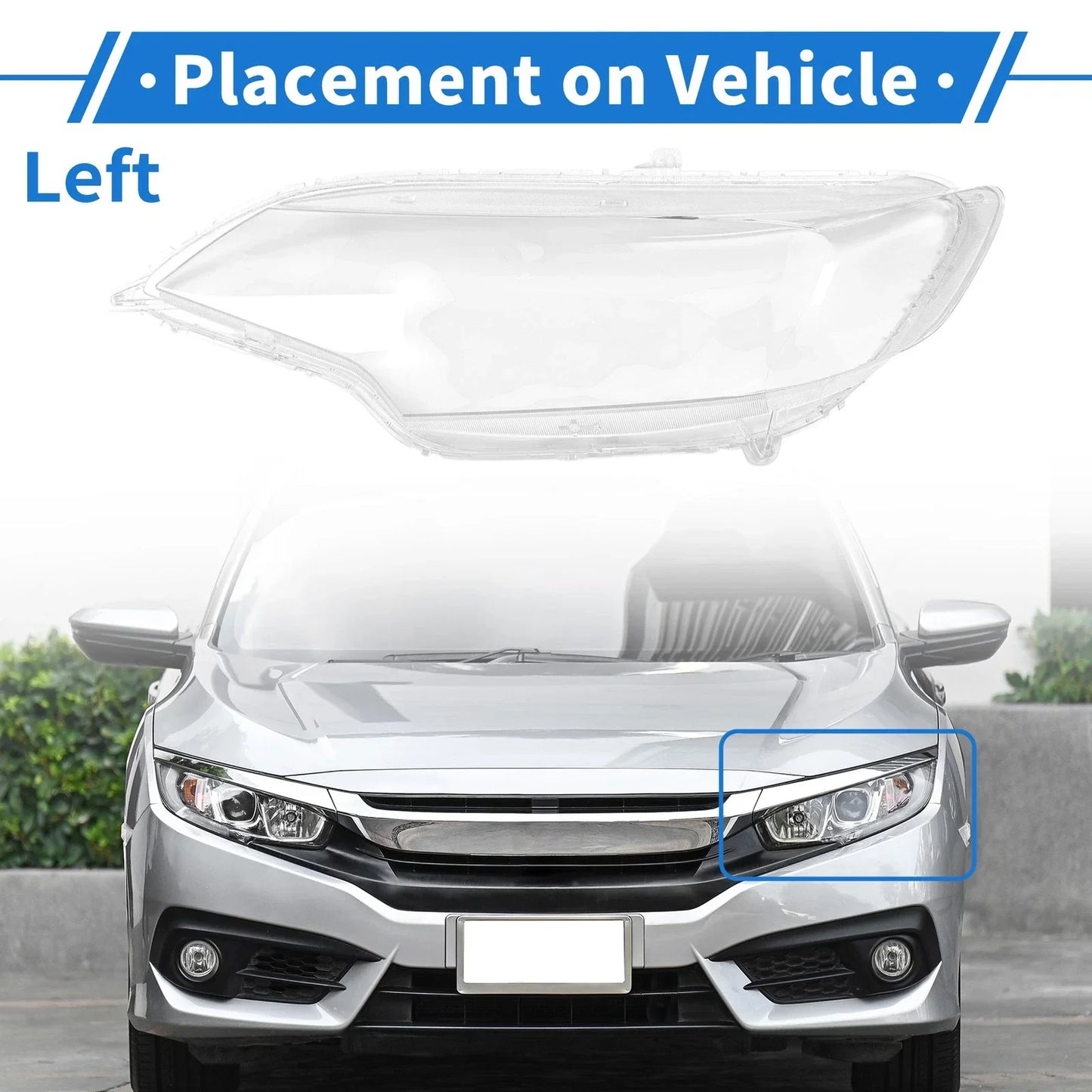Car Front Left Headlight Lens Cover for Honda Fit (2014-2020)