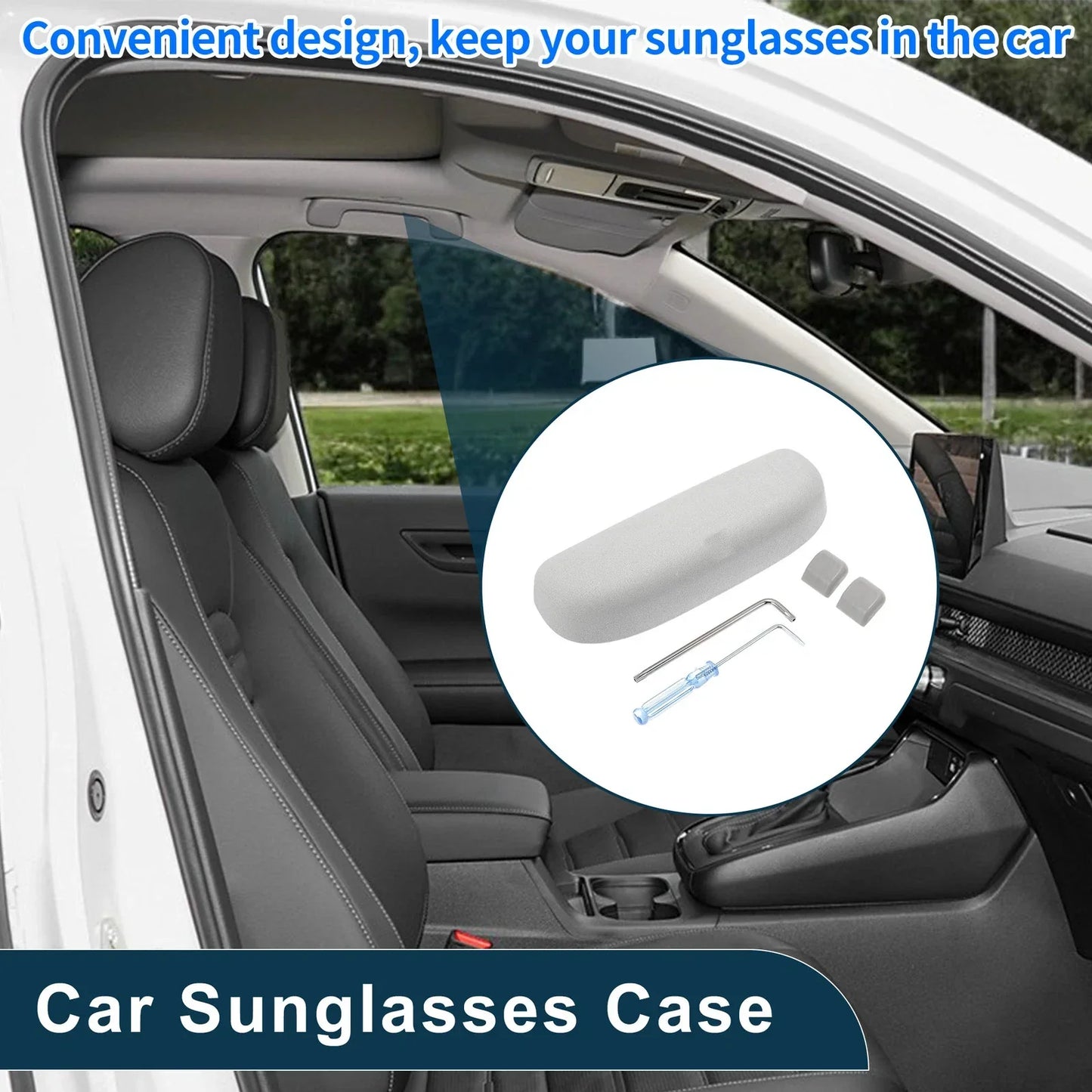 Sunglasses Case for Porsche Macan Eyeglasses Holder Storage Box Suede Grey