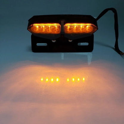 Red Tail Light Turn Signal Brake License Plate Holder for Motorcycle