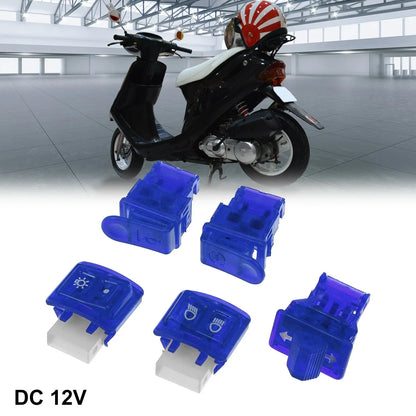 Motorcycle Handlebar Switch Set for Honda - On Off Start Switches - Blue