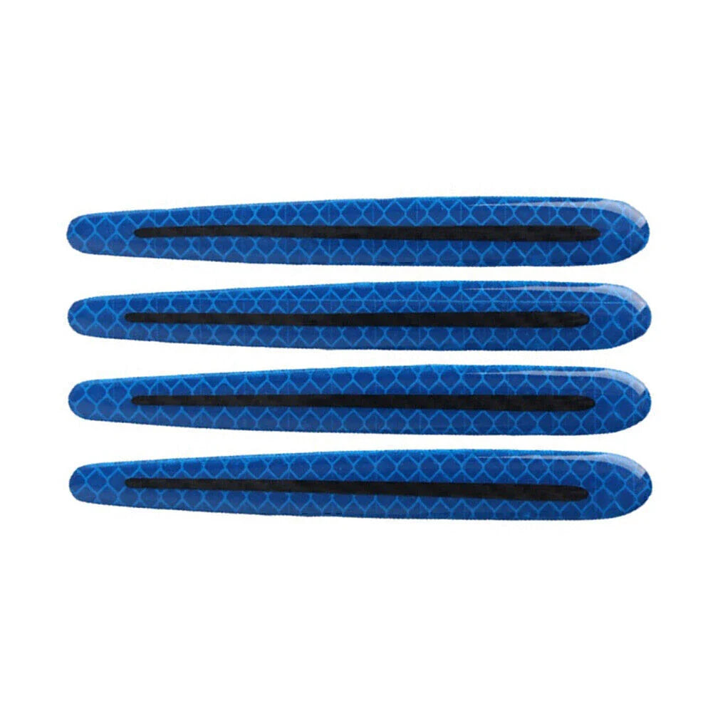 4 x Universal Car Door Handle Reflective Stickers - Scratch Protection Blue