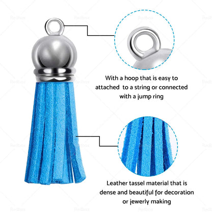 100PCS Leather Tassels for Key Chains, Crafts, Jewelry Making