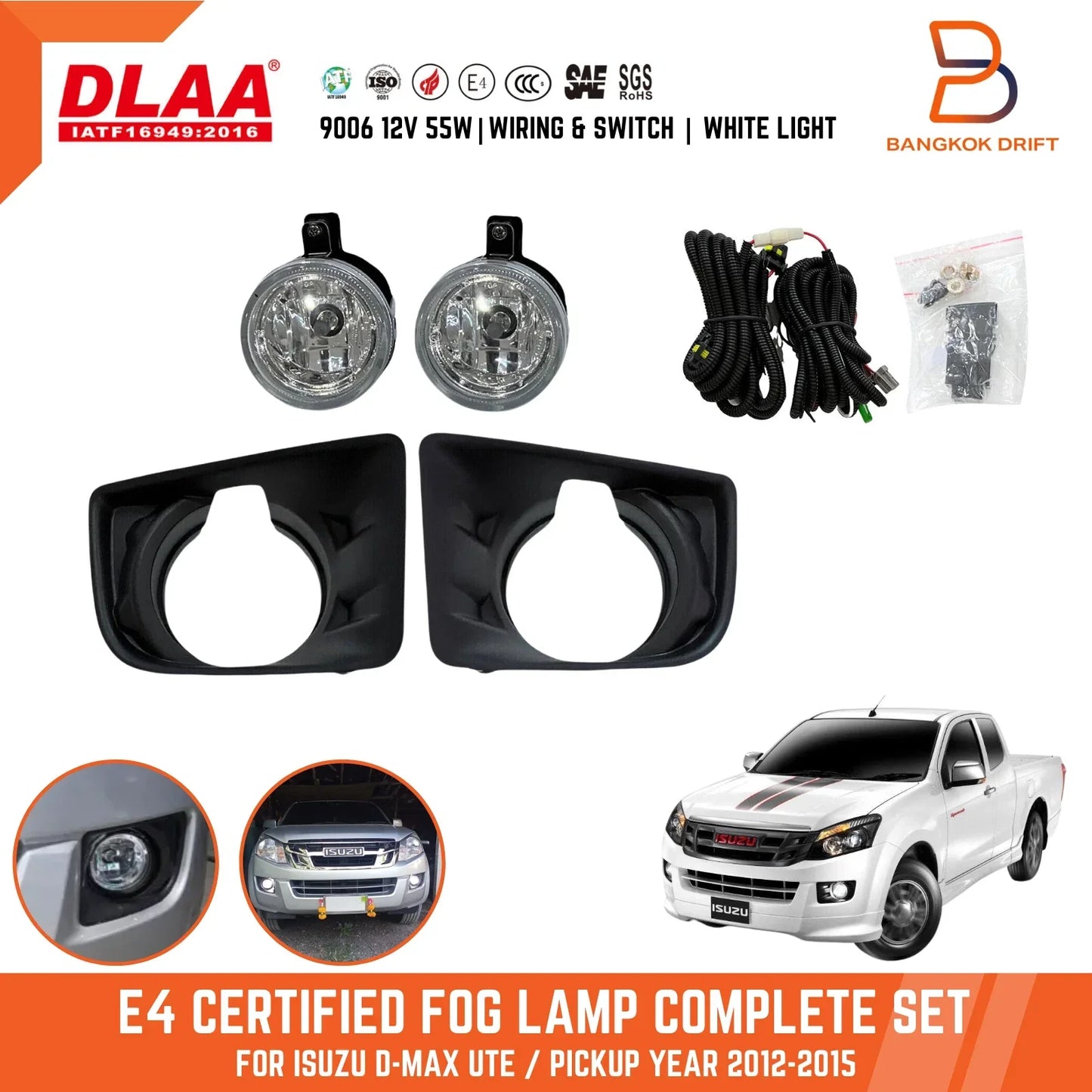 Fog Light Spot Lamp Cover for Isuzu D-Max DMAX UTE (2012-2016)