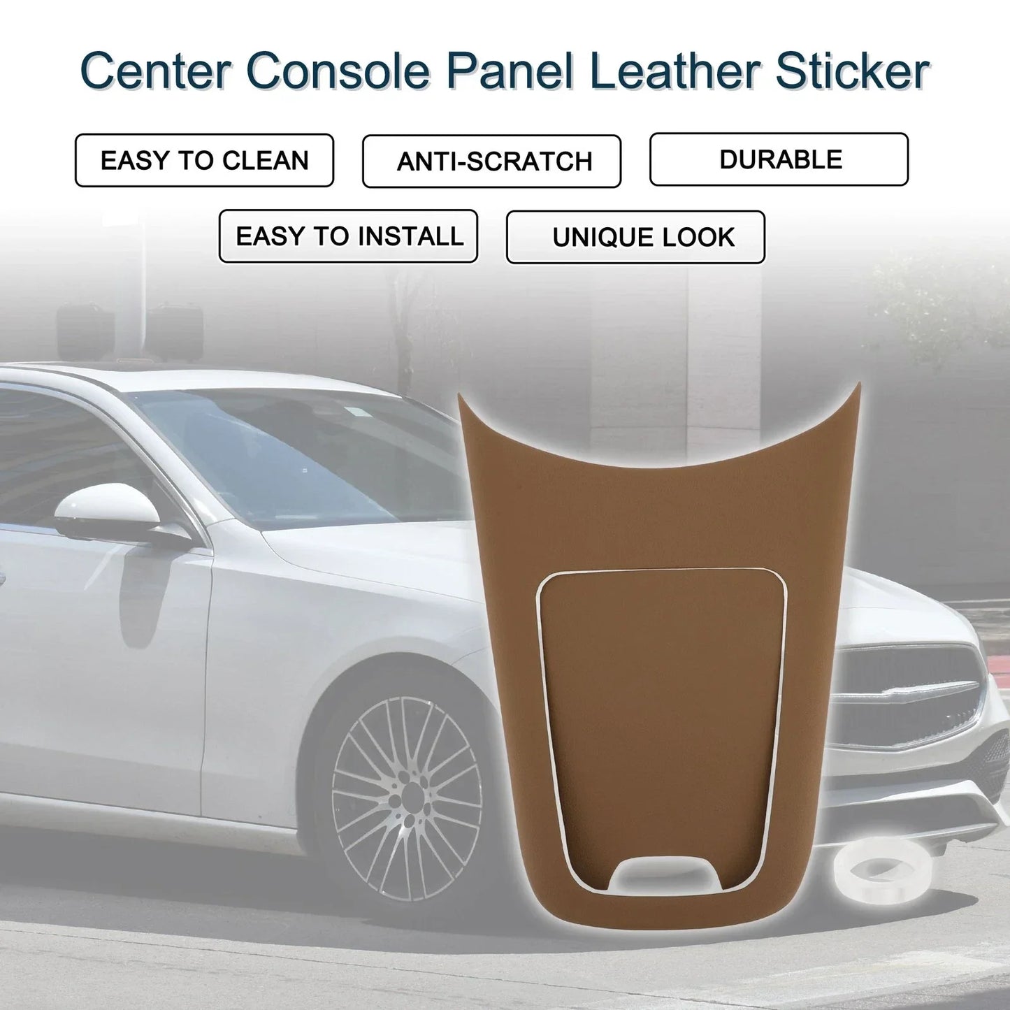 Center Console Panel Sticker for Mercedes-Benz E-Class (2024) Brown 1 Set