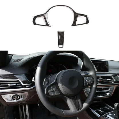 Carbon Fiber Steering Wheel Cover Trim for BMW 3 4 Series G20 G42 (2019-2023)