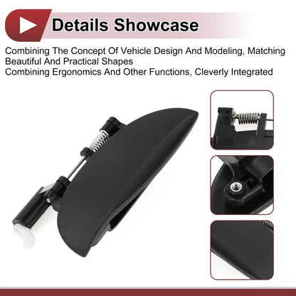 Exterior Door Handle for Hyundai Atos Front Right Black ABS (2000-2003)