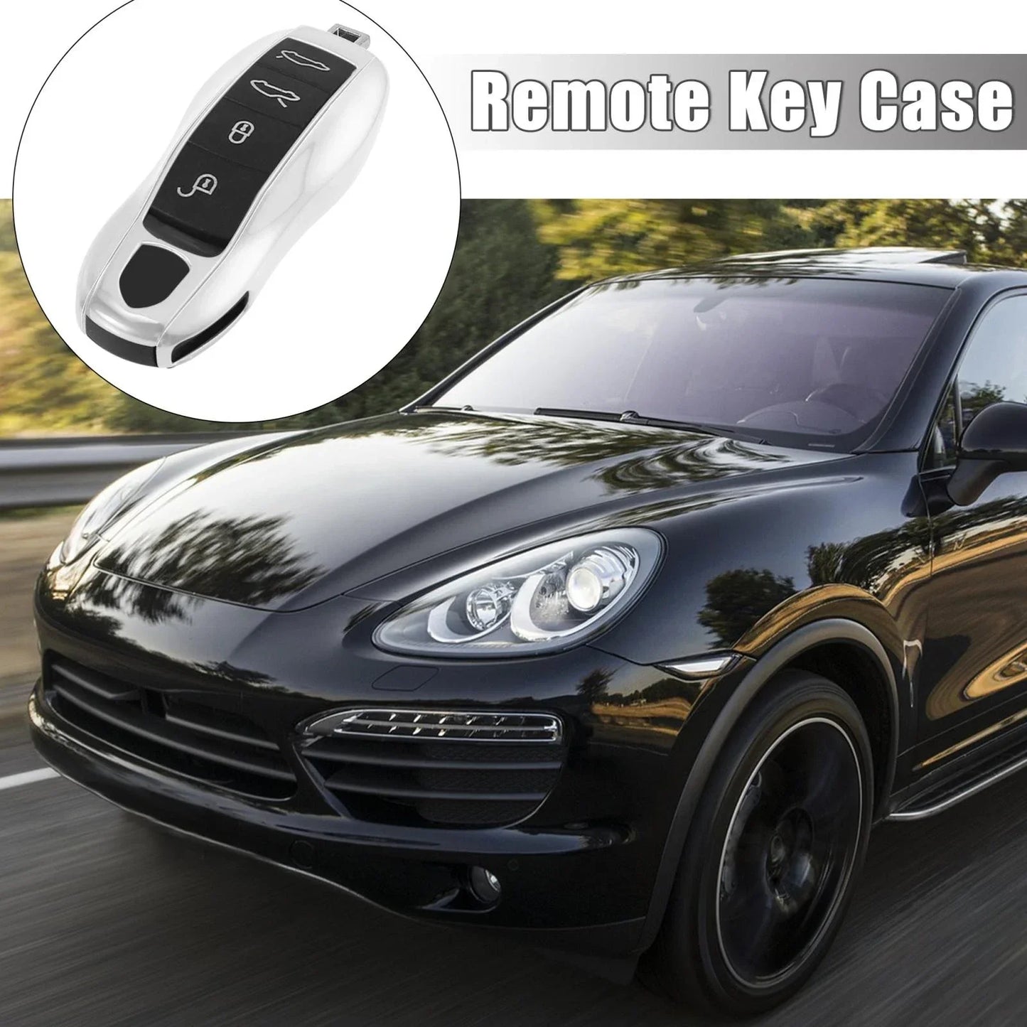 Car Remote Key Fob Cover Case Kit for Porsche Cayenne Macan (2014-2023)