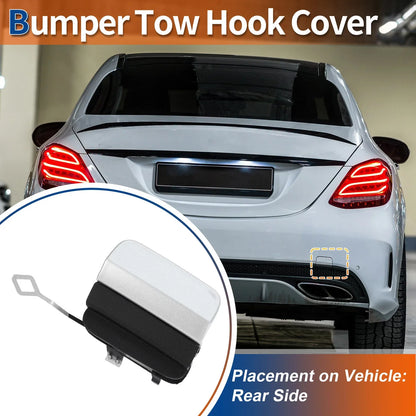 Rear Tow Hook Cover for Mercedes-Benz (2016-2023) Silver Tone