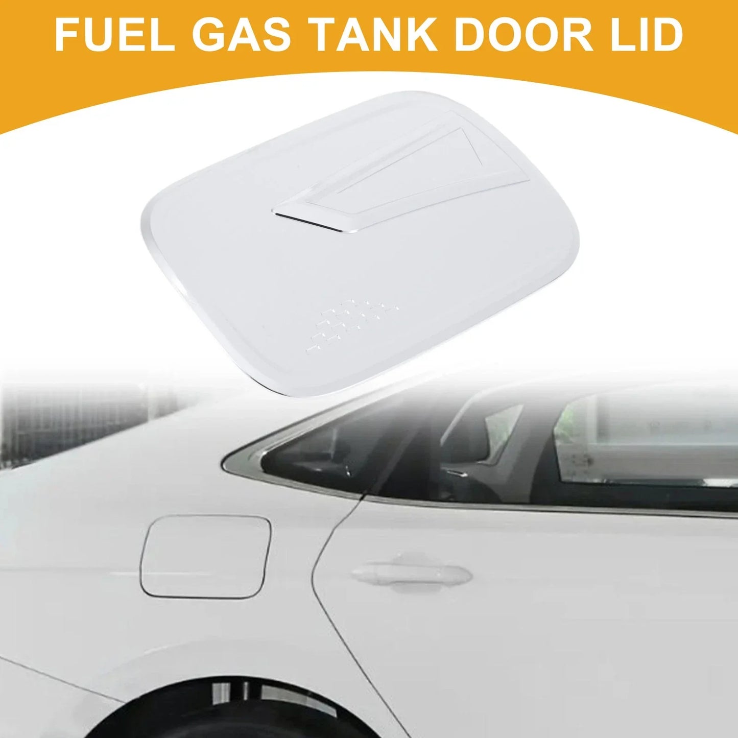 Fuel Tank Door Cap for Honda CRV 2017-2022 Gas Tank Flap Chrome Silver Tone