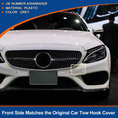 Front Bumper Tow Hook Cap for Mercedes-Benz C250 C350 (2012-2015) Grey