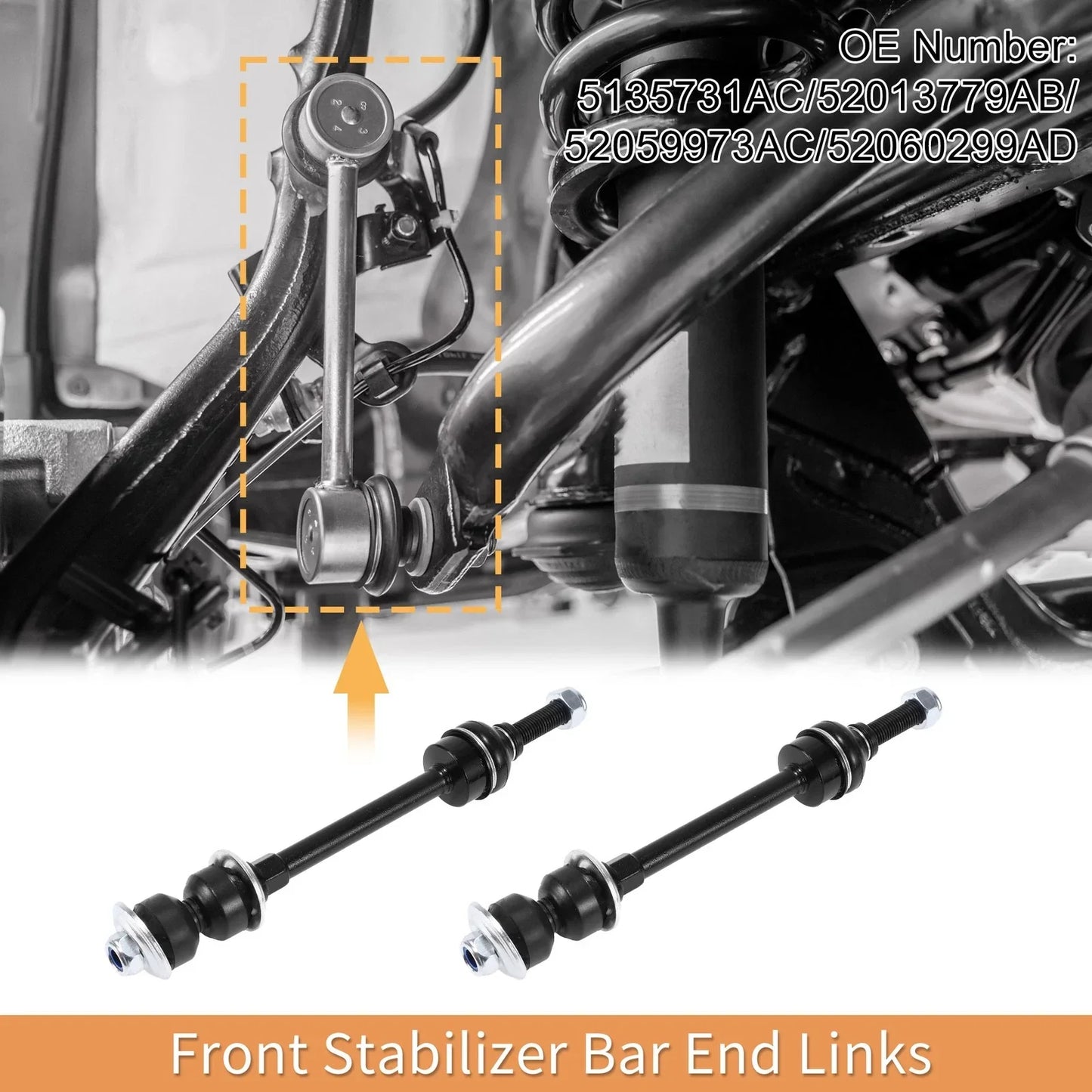 Front Stabiliser Sway Bar Link Set with Bushing for Ram Dakota (2005-2011)