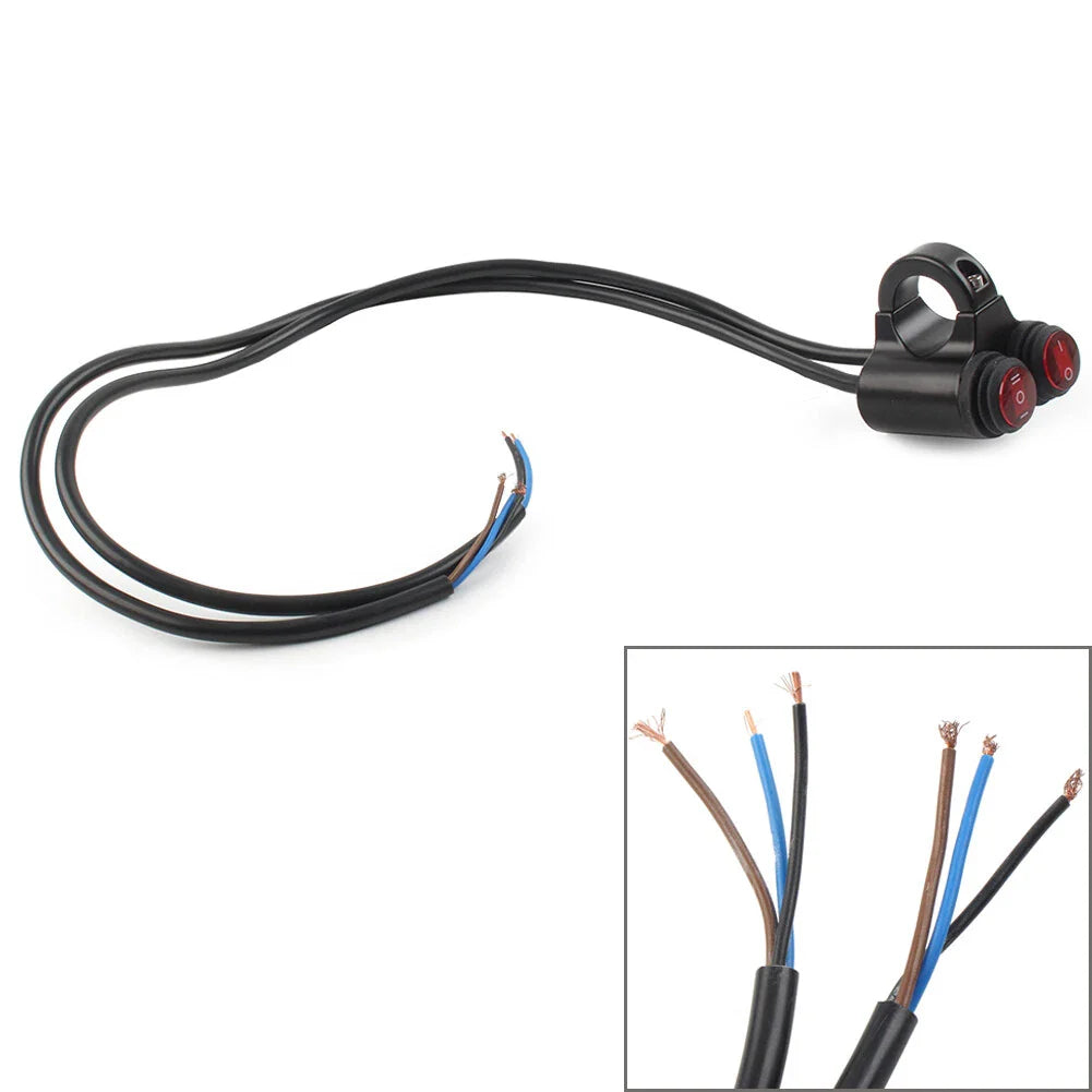 7/8'' 22mm Motorcycle Headlight Fog Spot Light Dual Switch 12V