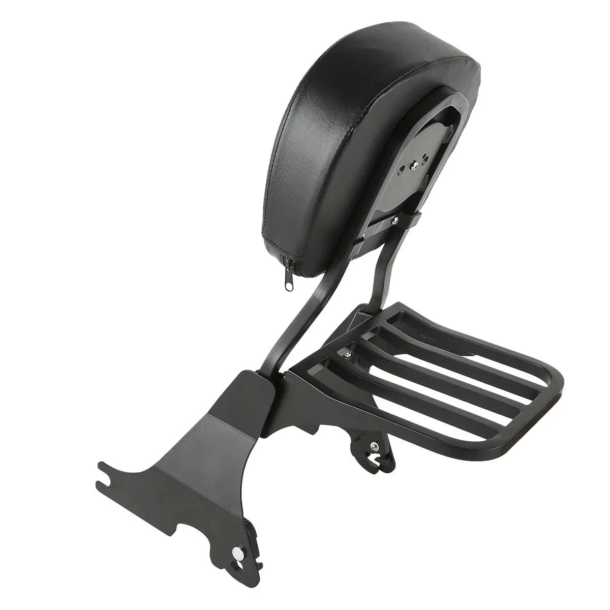 Chrome/Black Backrest Sissy Bar Luggage Rack for Harley Sportster (2004-2022)