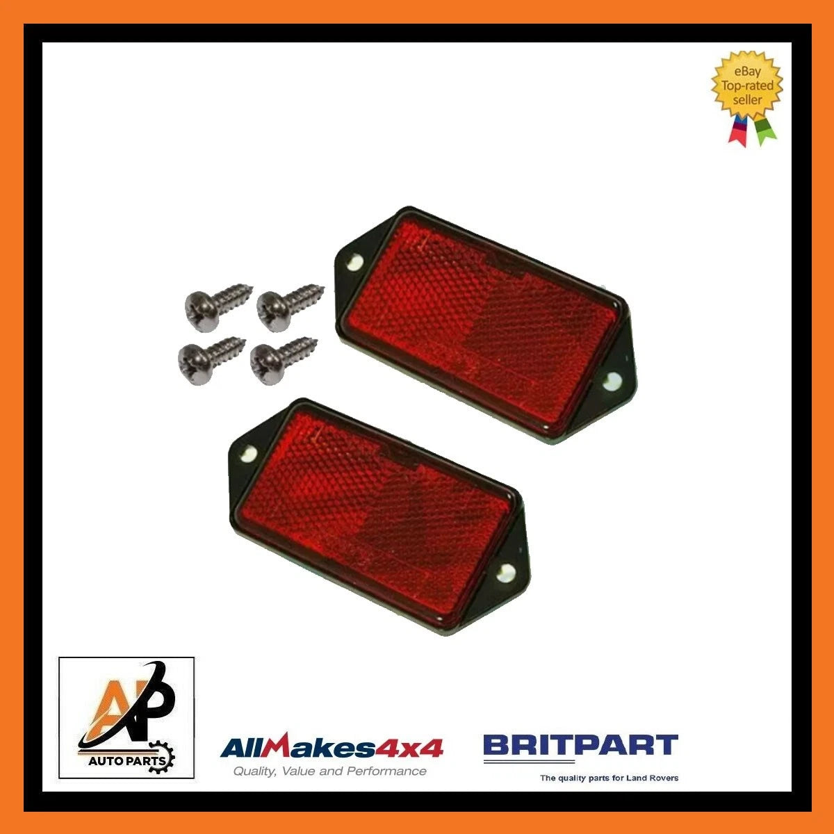 (2x) Rear OEM Reflectors with Screws for Land Rover Defender (1983–2016)