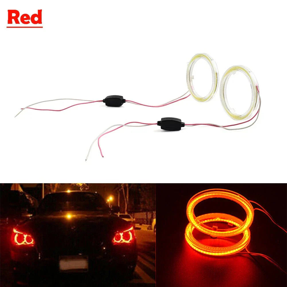 70MM 12V LED Halo Ring DRL Fog Headlights for Universal Car