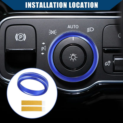 Headlight Switch Knob Cover Trim for Mercedes-Benz A-Class (2019-2023) Blue