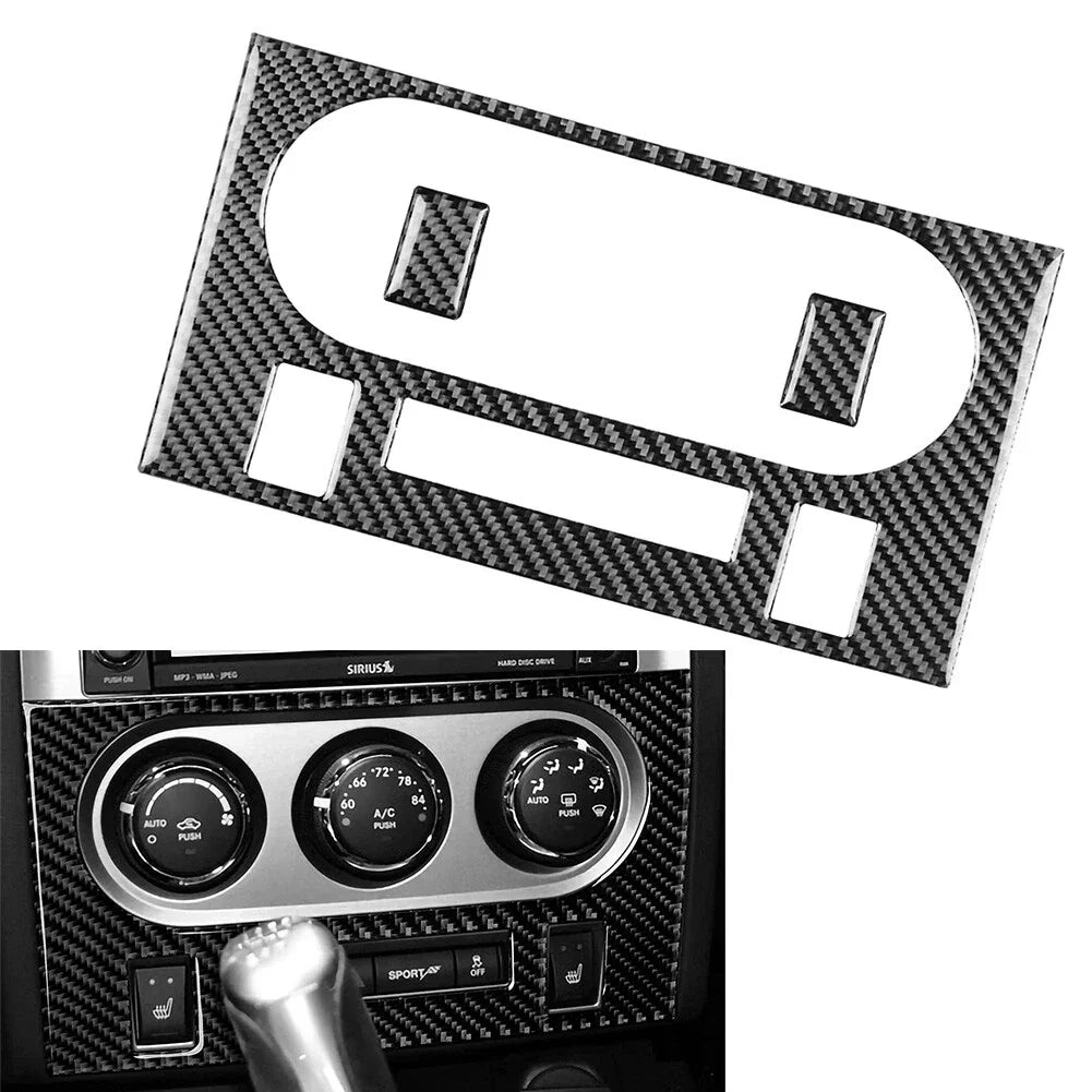 3 x Carbon Fiber AC Panel Cover Trims for Dodge Challenger (2008-2014)