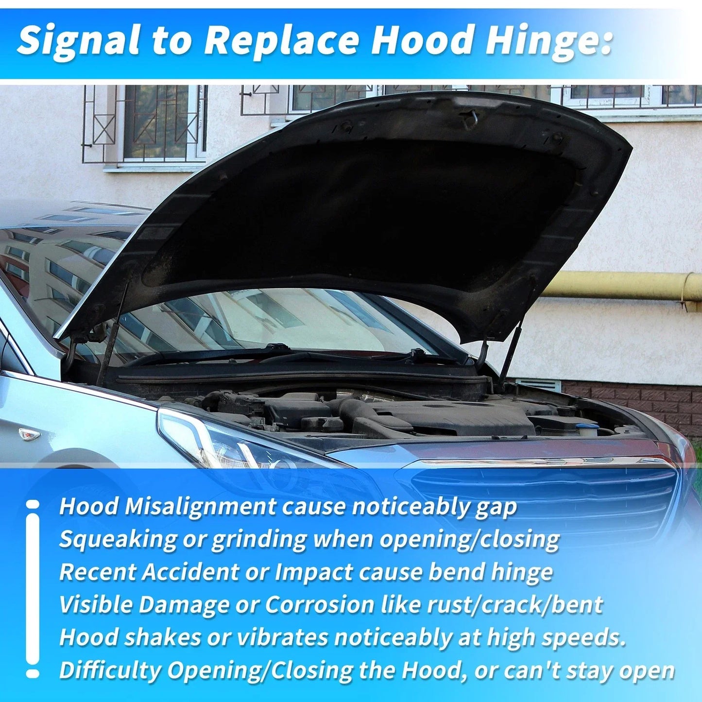 Hood Hinge for Hyundai Sonata 2020-2025 (2 x LH RH)