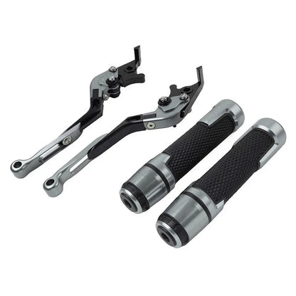 Folding Extendable Brake Clutch Levers & Handlebar Grips for Kawasaki ZX636R